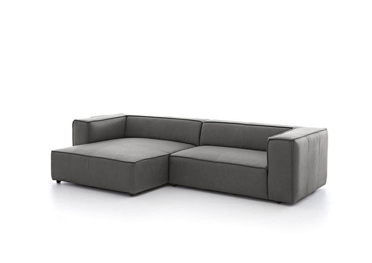 W.SCHILLIG Longchair around-the-block 18050 Leder Z69/95 anthracite - Komfortmöbel24