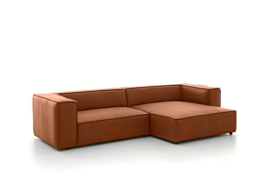 W.SCHILLIG Longchair around-the-block 18050 Leder Z69/50 cognac - Komfortmöbel24