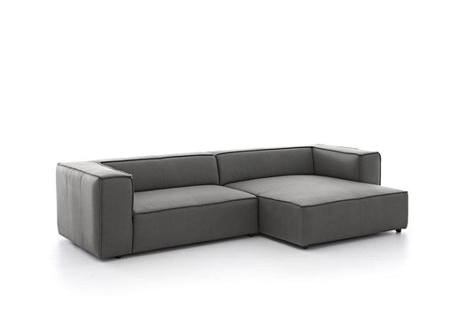 W.SCHILLIG Longchair around-the-block 18050 Leder Z69/95 anthracite - Komfortmöbel24