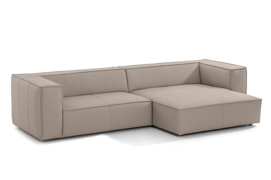 W.SCHILLIG Longchair around-the-block 18050 Leder Z59/21 stone - Komfortmöbel24