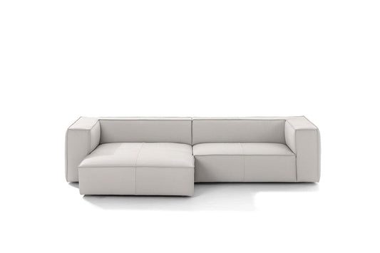 W.SCHILLIG Longchair around-the-block 18050 Leder Z59/42 weiss - Komfortmöbel24