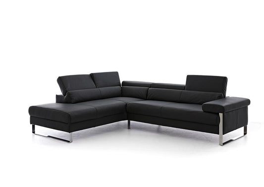 W.SCHILLIG Ecksofa finn 20974 Leder Z59/99 schwarz - Komfortmöbel24