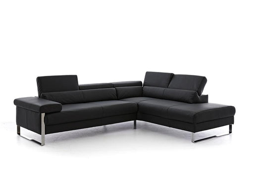 W.SCHILLIG Ecksofa finn 20974 Leder Z59/99 schwarz - Komfortmöbel24