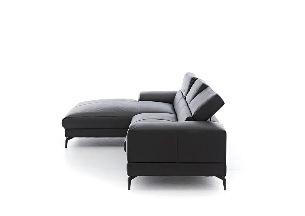 W.SCHILLIG Longchair piedroo plus 21156 (B=303 cm) Leder Z59/99 schwarz Neu! - Komfortmöbel24