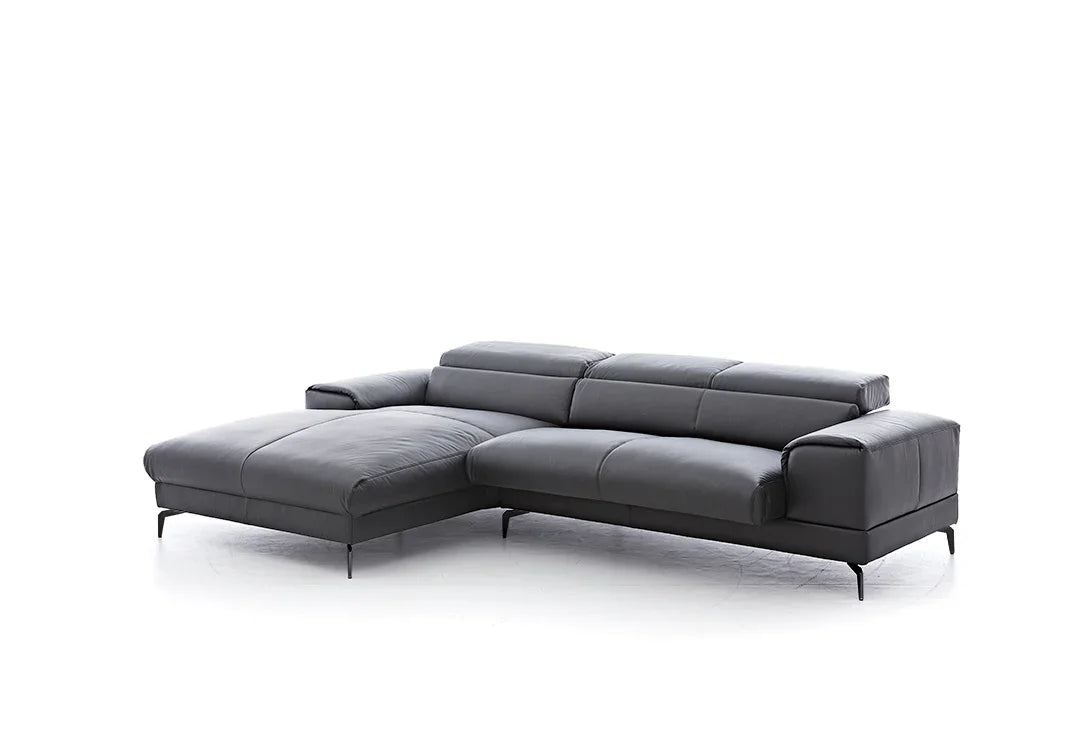 W.SCHILLIG Longchair piedroo plus 21156 (B=303 cm) Leder Z59/95 graphit - Komfortmöbel24