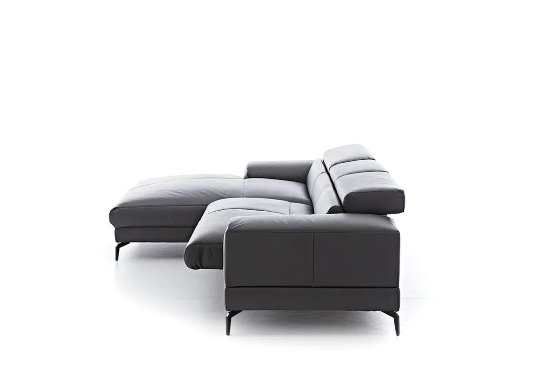 W.SCHILLIG Longchair piedroo plus 21156 (B=303 cm) Leder Z59/95 graphit - Komfortmöbel24