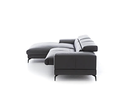 W.SCHILLIG Longchair piedroo plus 21156 (B=303 cm) Leder Z59/95 graphit - Komfortmöbel24