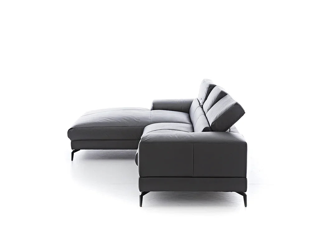 W.SCHILLIG Longchair piedroo plus 21156 (B=303 cm) Leder Z59/95 graphit - Komfortmöbel24