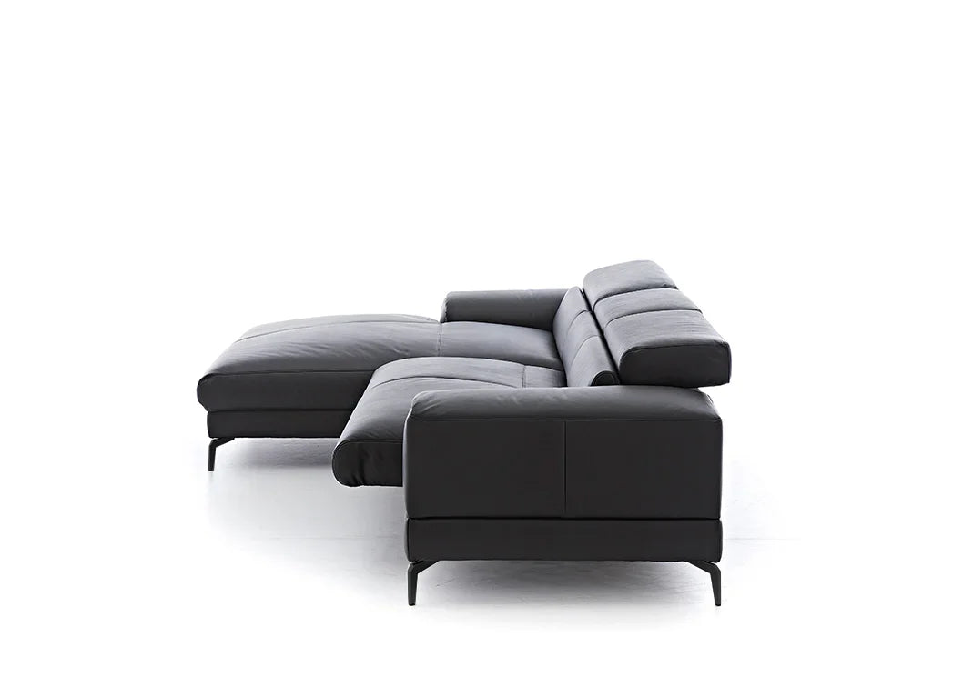 W.SCHILLIG Longchair piedroo plus 21156 (B=303 cm) Leder Z59/99 schwarz Neu! - Komfortmöbel24