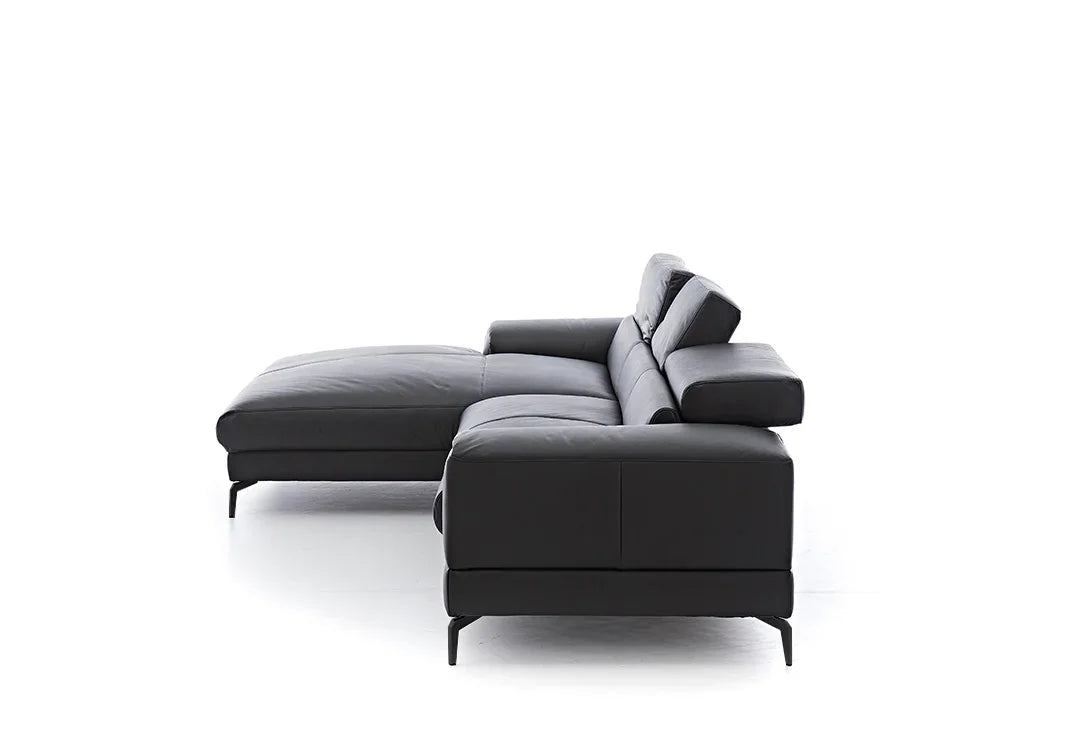 W.SCHILLIG Longchair piedroo plus 21156 (B=303 cm) Leder Z59/99 schwarz Neu! - Komfortmöbel24