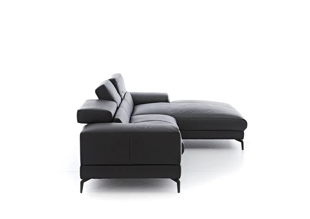 W.SCHILLIG Longchair piedroo plus 21156 (B=303 cm) Leder Z59/99 schwarz Neu! - Komfortmöbel24