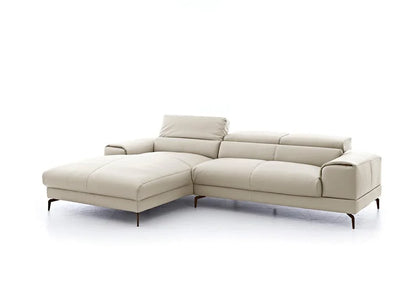 W.SCHILLIG Longchair piedroo 21106 Leder Z59/20 eisgrau - Komfortmöbel24