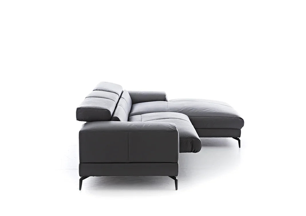 W.SCHILLIG Longchair piedroo plus 21156 (B=303 cm) Leder Z59/95 graphit - Komfortmöbel24