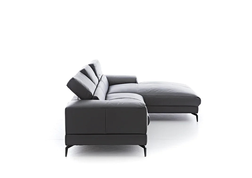 W.SCHILLIG Longchair piedroo plus 21156 (B=303 cm) Leder Z59/95 graphit - Komfortmöbel24