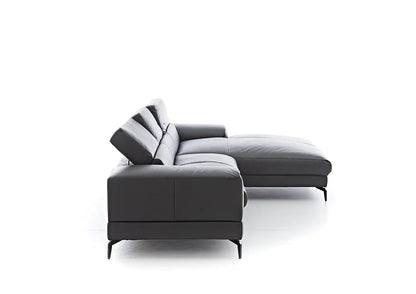 W.SCHILLIG Longchair piedroo plus 21156 (B=303 cm) Leder Z59/95 graphit - Komfortmöbel24