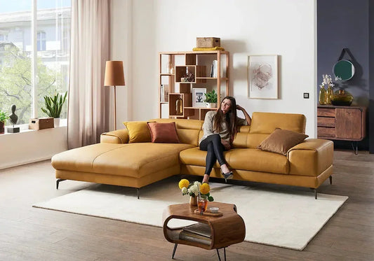 W.SCHILLIG Longchair piedroo plus 21156 (B=303 cm) Leder Z69/52 kurkuma NEU! - Komfortmöbel24