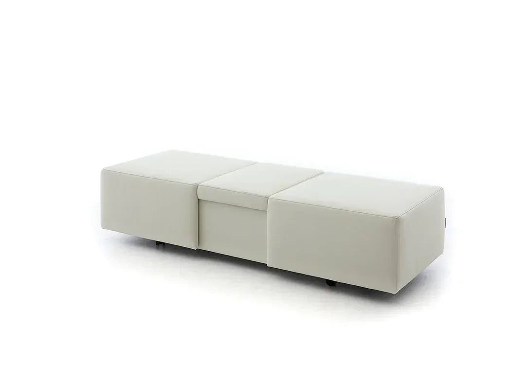 W.SCHILLIG Hocker taboo 22070 GF004 Leder Z59/42 weiß – Komfortmöbel24