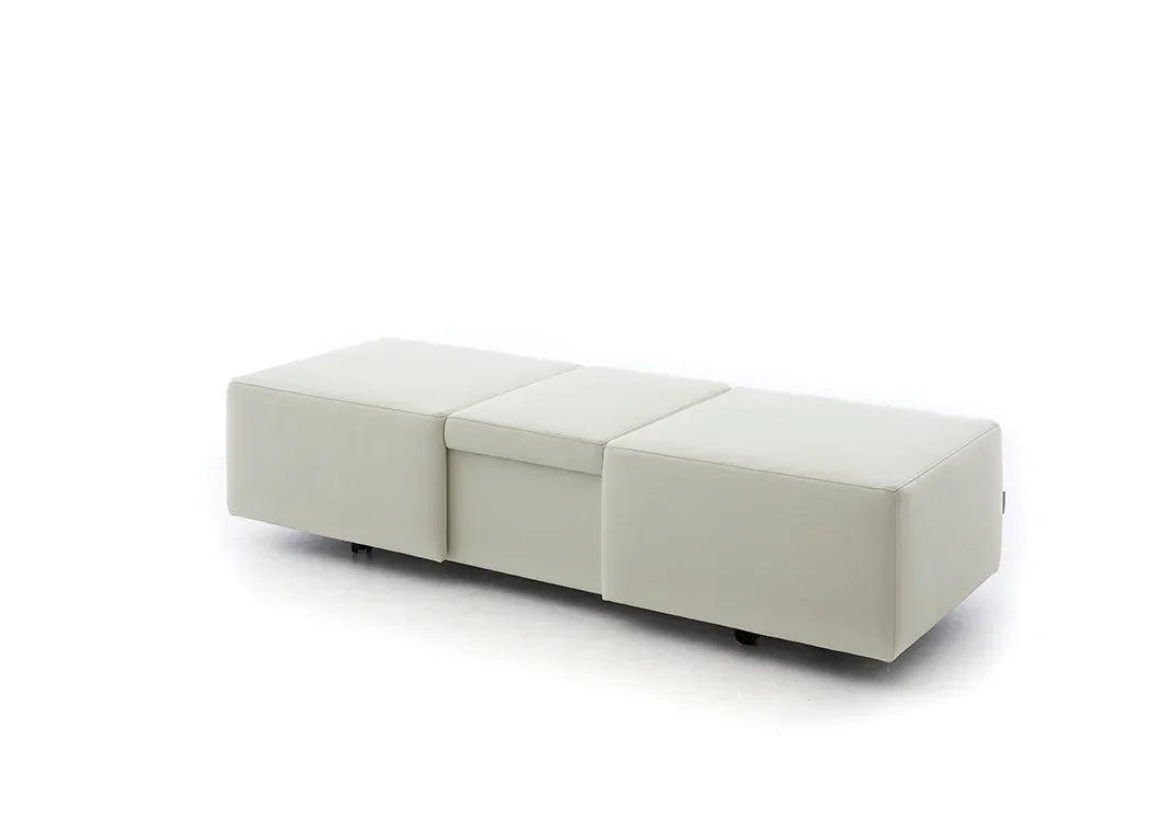 W.SCHILLIG Hocker taboo 22070 GF004 Leder Z59/42 weiß - Komfortmöbel24