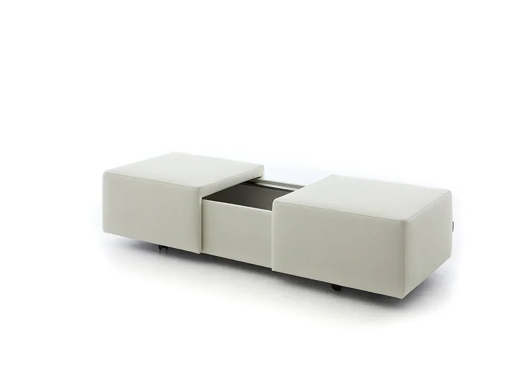 W.SCHILLIG Hocker taboo 22070 GF004 Leder Z59/42 weiß - Komfortmöbel24
