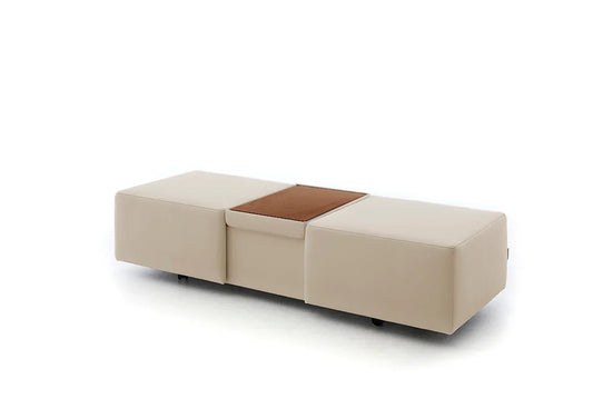 W.SCHILLIG Hocker taboo 22070 GF004 Leder Z59/20 eisgrau - Komfortmöbel24