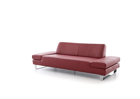 W.SCHILLIG Sofa taboo 22070 PL Leder Z59/10 ruby red m. Kontrastnaht - Komfortmöbel24