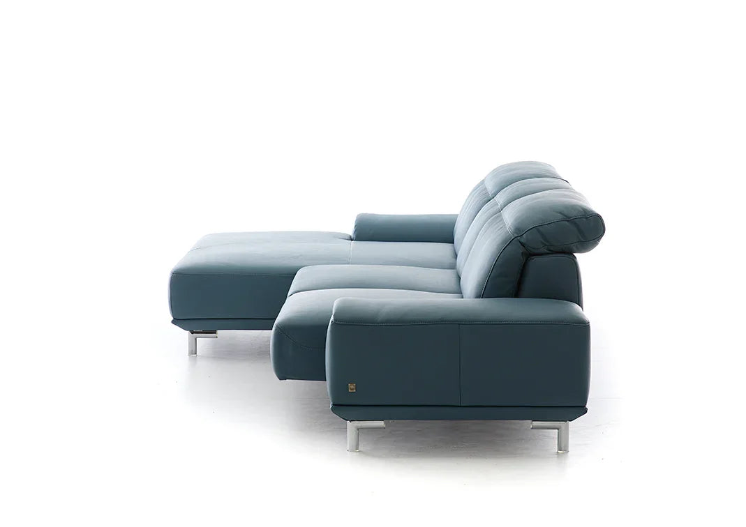 W.SCHILLIG Longchair MR2490 24400 Leder Z73/27 light blue - Komfortmöbel24