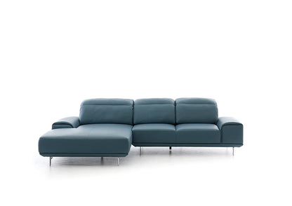 W.SCHILLIG Longchair MR2490 24400 Leder Z73/27 light blue - Komfortmöbel24