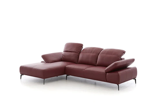 W.SCHILLIG Longchair tavaroo 24470 Leder Z62/13 berry - Komfortmöbel24