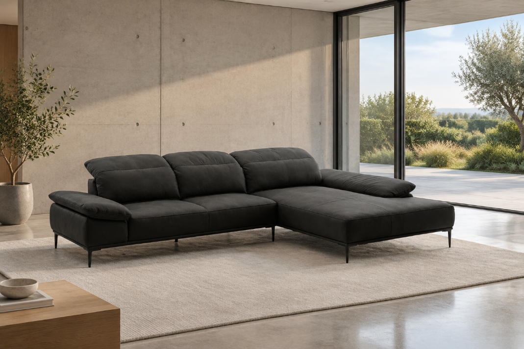 W.SCHILLIG Longchair tavaroo 24470 (B=343) Leder Z77/99 black pearl