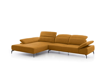 W.SCHILLIG Longchair tavaroo 24470 (B=343) Leder Z75/52 kurkuma mit KF265