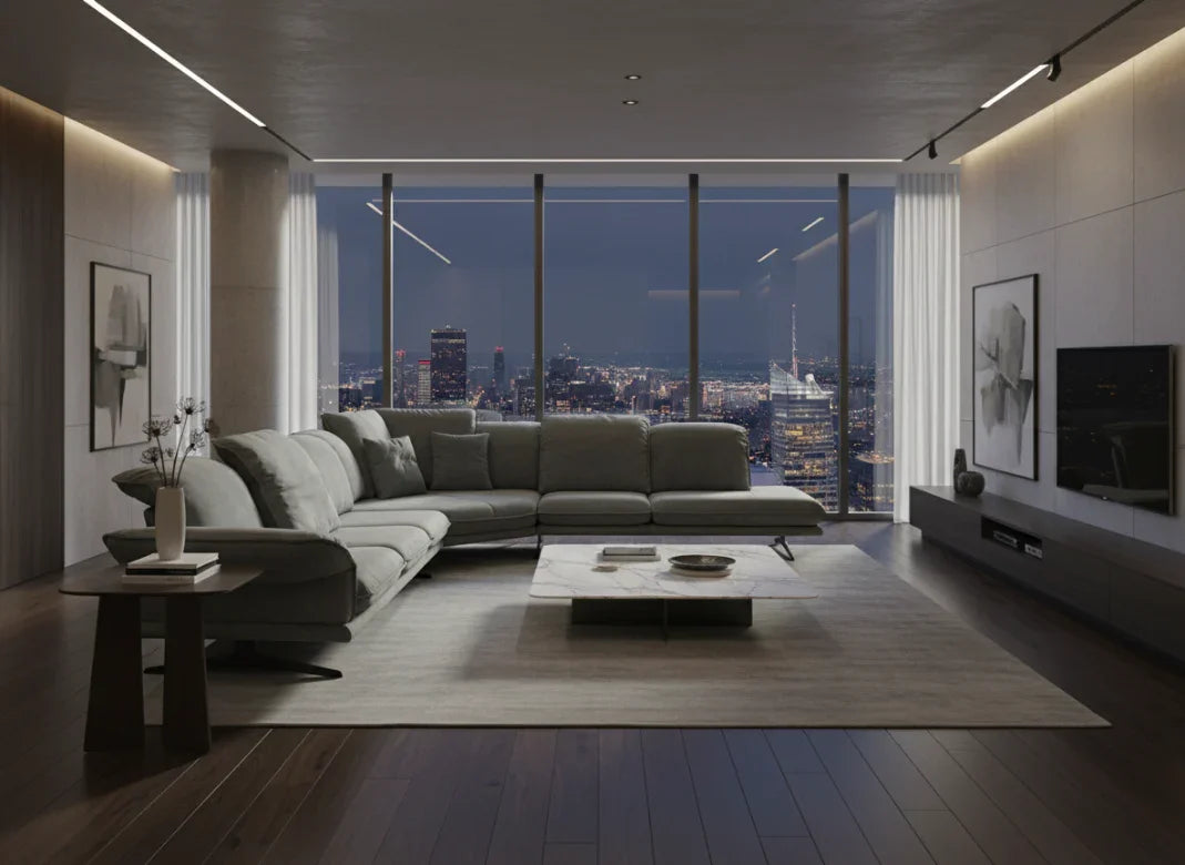 W.SCHILLIG Longchair olivia 24670 (B=336 cm) Leder Z85/26 eucalyptus - Komfortmöbel24