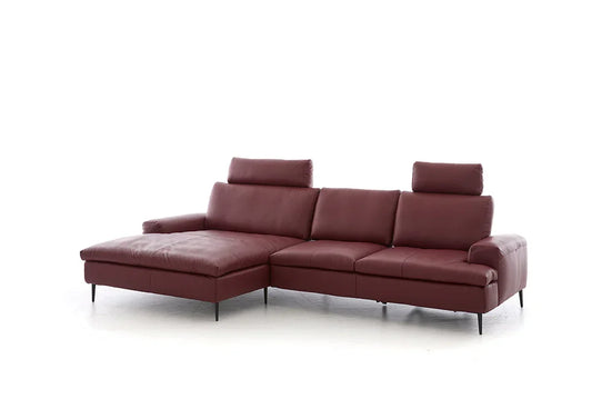 W.SCHILLIG Longchair vincenzo 26500 Leder Z62/13 berry - Komfortmöbel24