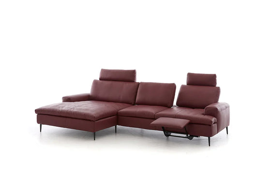 W.SCHILLIG Longchair vincenzo 26500 Leder Z62/13 berry - Komfortmöbel24