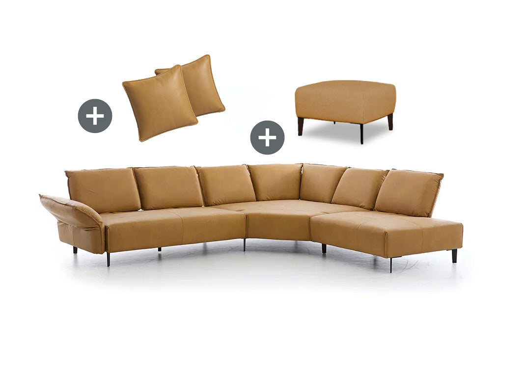 W.SCHILLIG Bundle Ecksofa bonnie 16660 Leder Z69/52 kurkuma