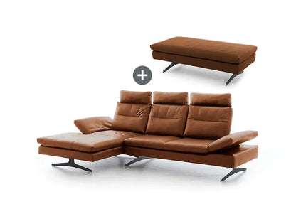 W.SCHILLIG Bundle Longchair seventy5 16741 Leder Z75/50 cognac