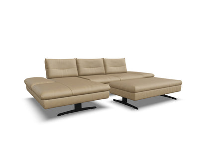 W.SCHILLIG Bundle Longchair seventy5 16741 Leder Z75/49 sand
