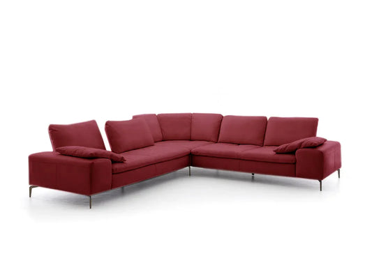 W.SCHILLIG Ecksofa valentinoo 16540 Leder Z59/10 ruby red - Komfortmöbel24