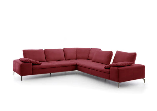 W.SCHILLIG Ecksofa valentinoo 16540 Leder Z59/10 ruby red - Komfortmöbel24