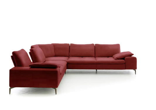 W.SCHILLIG Ecksofa valentinoo 16540 Leder Z59/10 ruby red - Komfortmöbel24