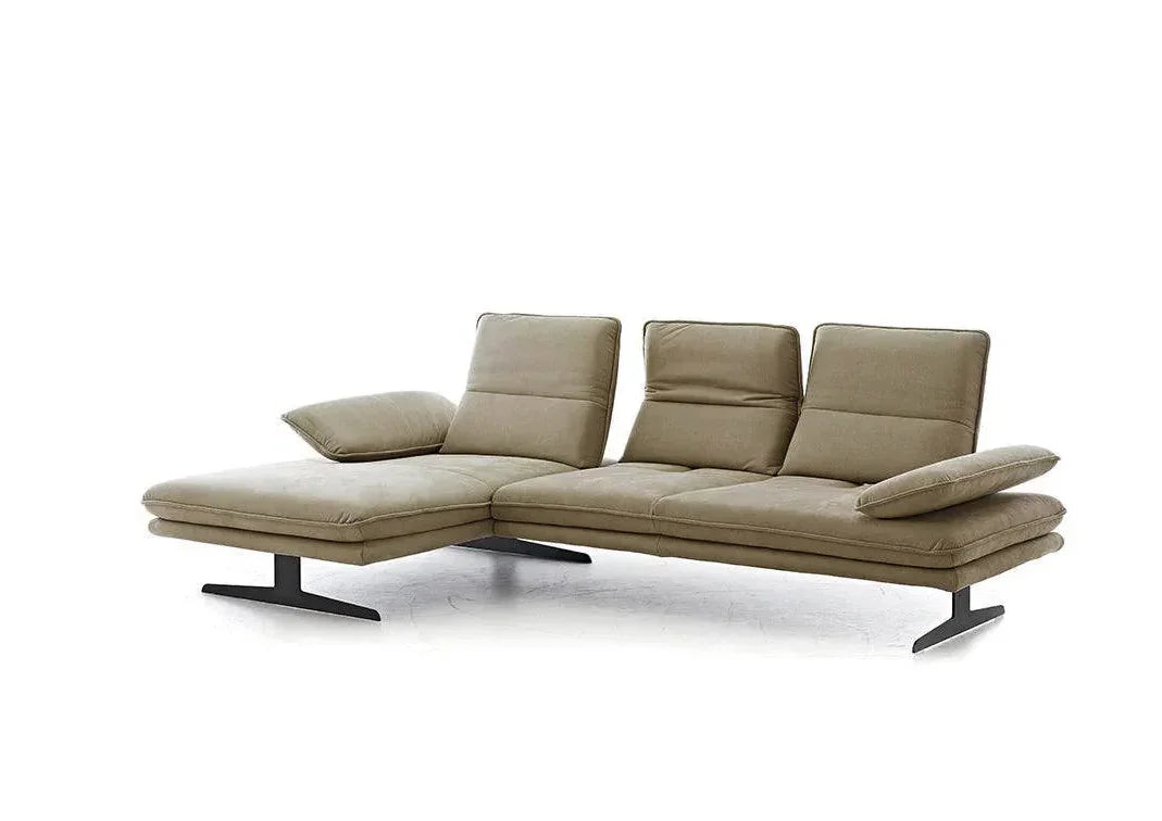 W.SCHILLIG Bundle Longchair broadway 16777 (B=271 cm) Stoff V52/53 light brown