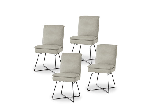 W.SCHILLIG seat&eat lounge 11752 MZ Stoff W60/43 elfenbein - 4er-Set