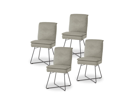 W.SCHILLIG seat&eat lounge 11752 MZ Stoff W61/22 silbergrau - 4er-Set