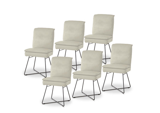 W.SCHILLIG seat&eat lounge 11752 MZ Leder Z62/42 Weiss - 6er-Set