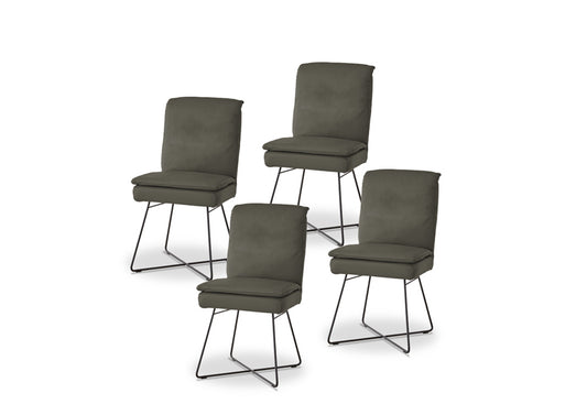 W.SCHILLIG seat&eat lounge 11752 MZ Leder Z62/94 graphite - 4er-Set