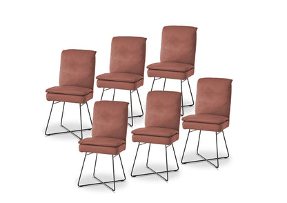 W.SCHILLIG seat&eat lounge 11752 MZ Leder Z73/13 blush - 6er-Set