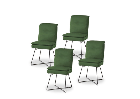 W.SCHILLIG seat&eat lounge 11752 MZ Leder Z73/34 moos green - 4er-Set