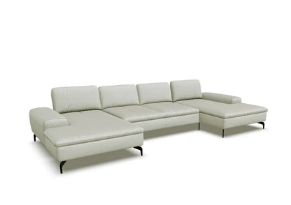 W.SCHILLIG Doppel-Longchair valentinoo 16540 Leder Z73/43 cream white + Kissen + Kopfstütze