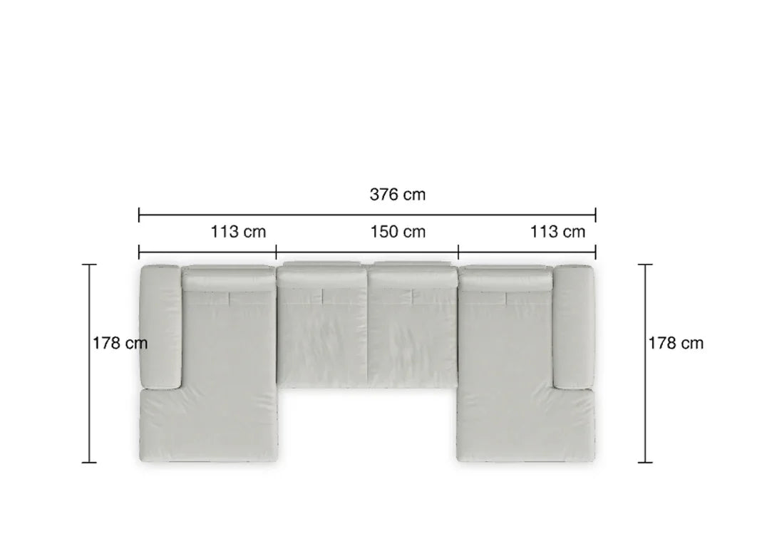 W.SCHILLIG Doppel-Longchair valentinoo 16540 Leder Z73/43 cream white + Kissen + Kopfstütze