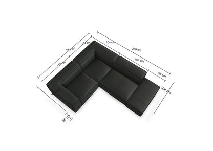 W.SCHILLIG Ecksofa around-the-block 18050 (B=260 cm) Leder Z73/95 graphit