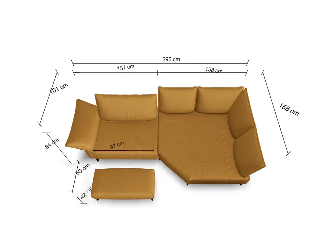 W.SCHILLIG Ecksofa bonnie 16660 Stoff W82/71 honey